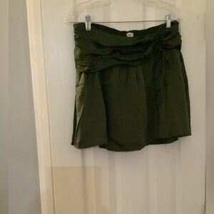 Aerie Green‎ Uptown Mini Skirt with Ruched Tie Front
